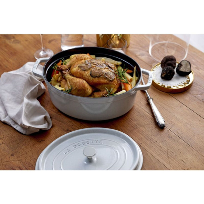 Cocotte STAUB 33 cm Truffe blanche fonte