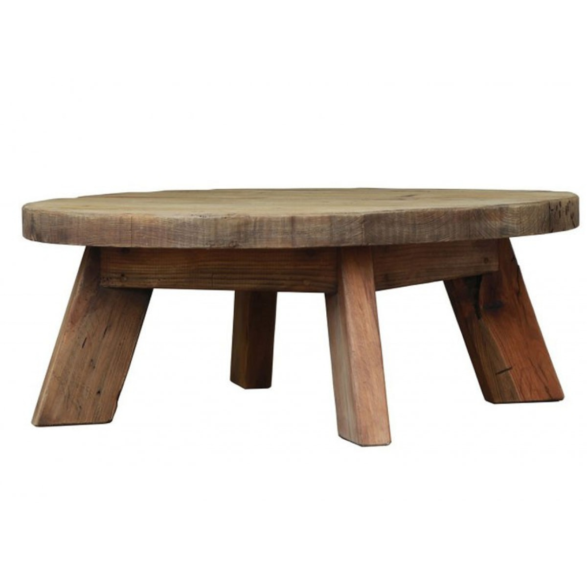 Table basse ronde en bois recyclé - ORIGIN