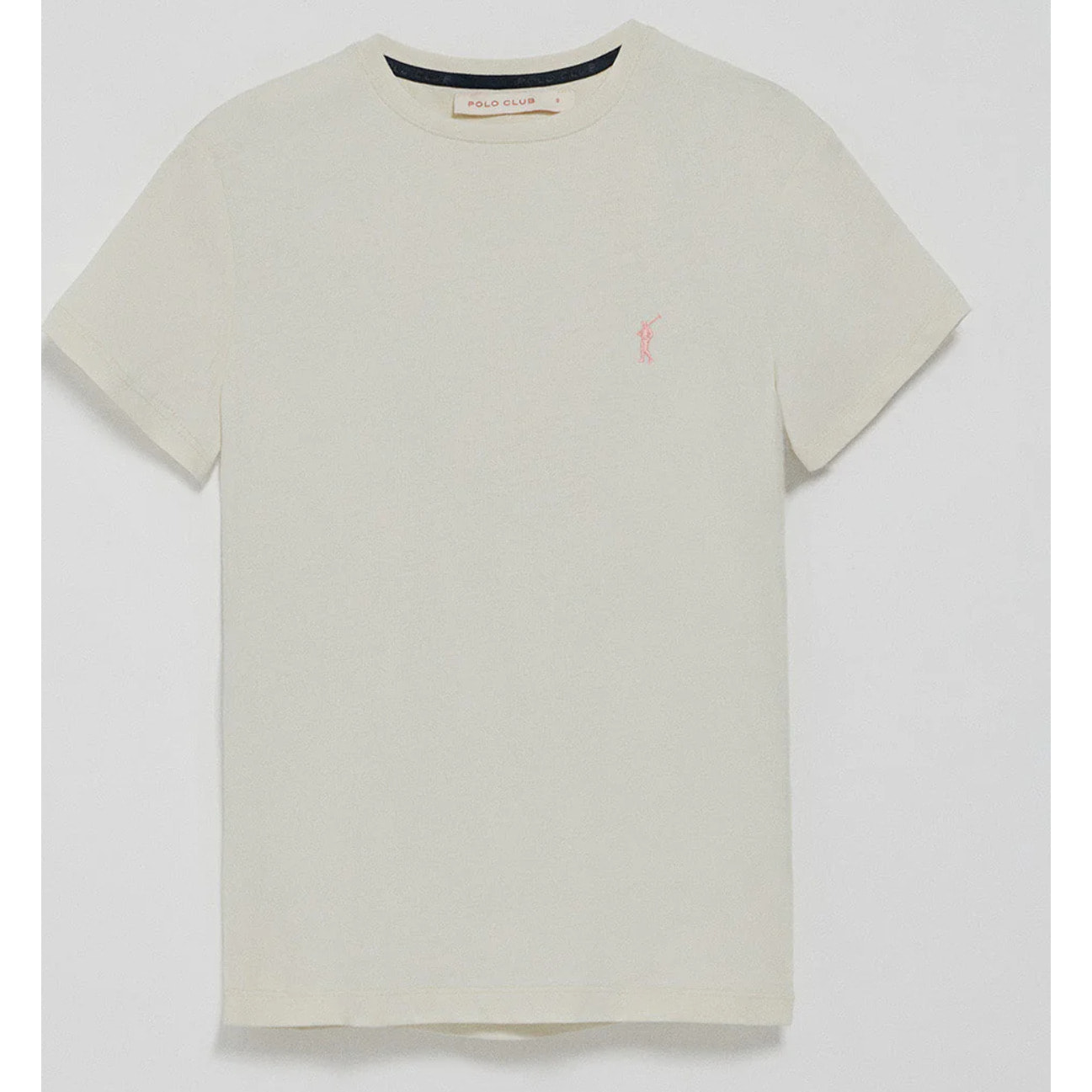 Camiseta gris claro de cuello redondo con bordado Rigby Go