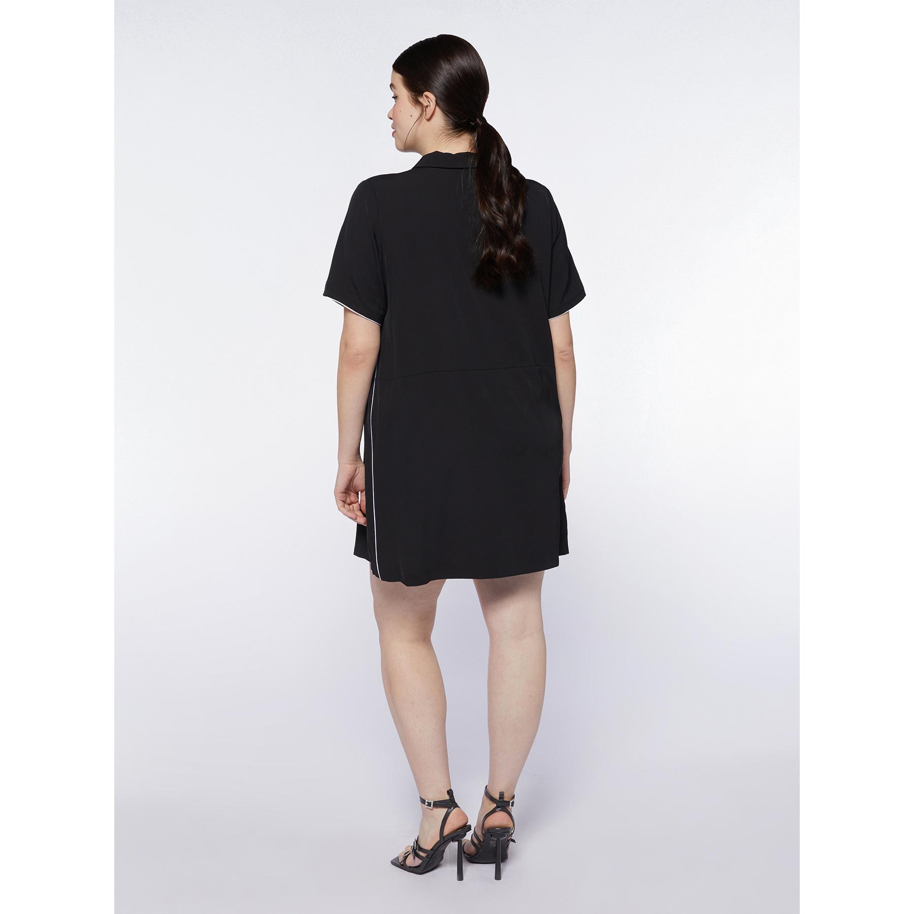 Fiorella Rubino - Vestido corto cuello polo - Negro