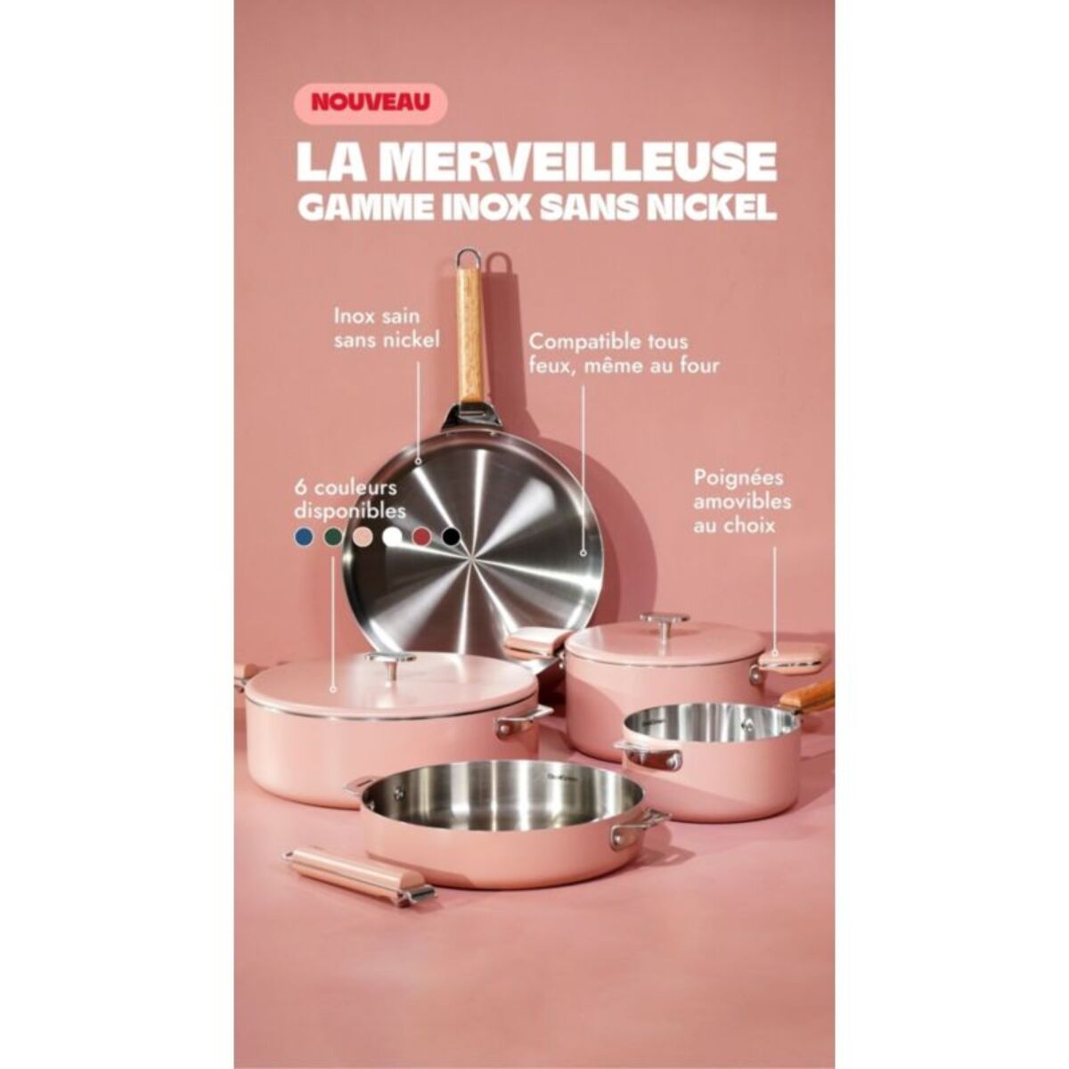 Sauteuse COOKUT LA MERVEILLEUSE  INOX 28CM - GUIMAUVE