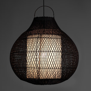 Suspension Tomasucci ARITHA BLACK, tissu noir, Ø 60 cm