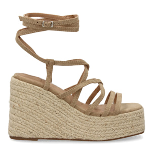 Sandalia romana cuña alta plataforma para mujer