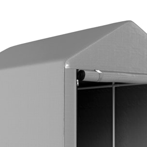 Abri de jardin tente de stockage portable abri de vélo garage pour extérieur avec cadre en métal galvanisé et grande porte, 1,2 x 1,8 m gris