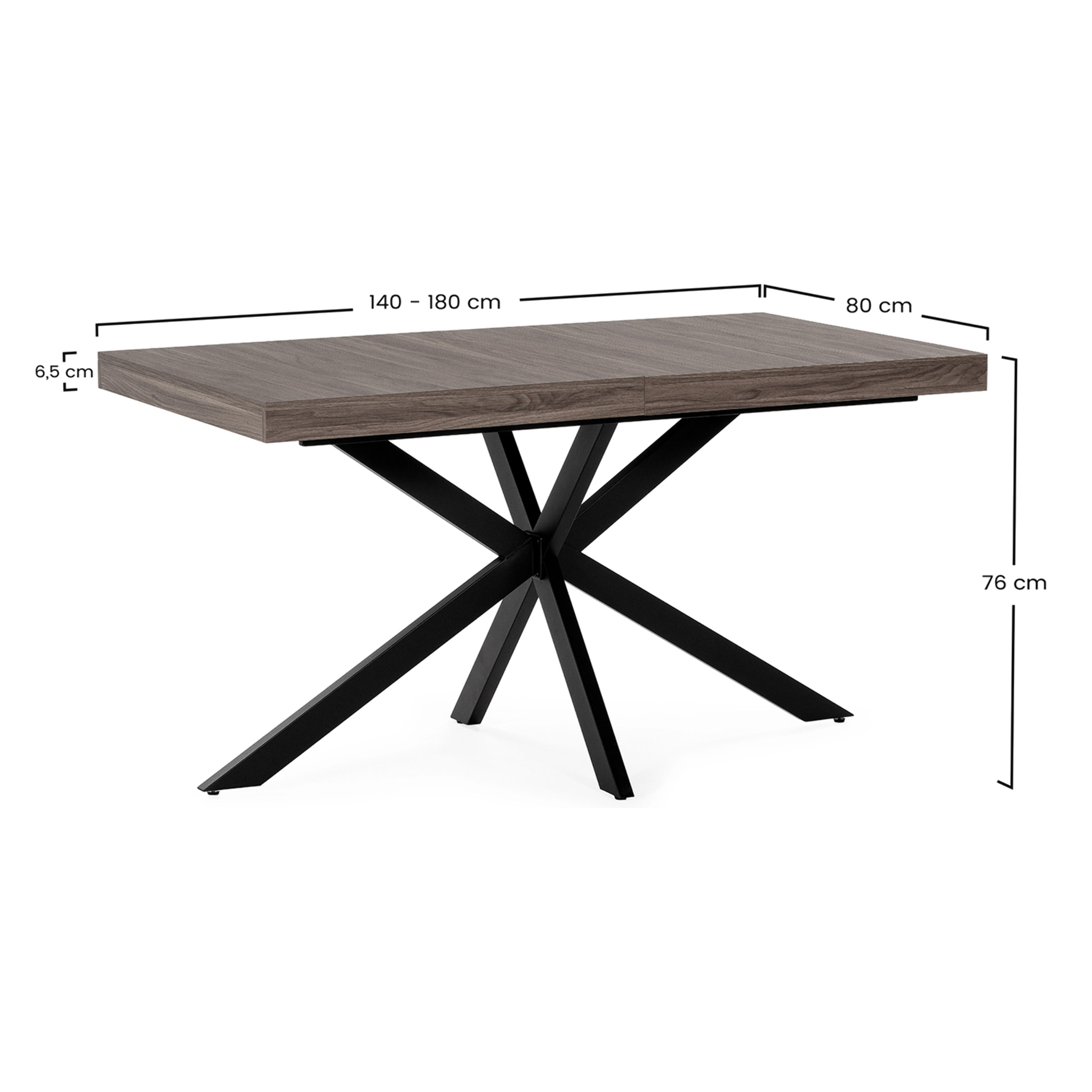 Mesa de Comedor Extensible Genova efecto Nogal, 140-180 cm