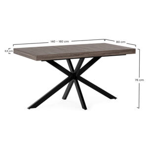 Mesa de Comedor Extensible Genova efecto Nogal, 140-180 cm