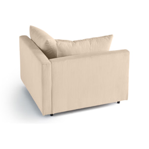 Edinburg - module d'assise d'angle gauche - en velours côtelé - Beige