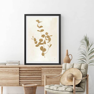 Affiche fleurs Recolte d'or Roya Affiche + cadre en bois - Noir