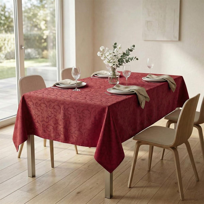 Tovaglia antimacchia impermeabile in poliestere resistente, ideale per uso quotidiano e occasioni, protegge da liquidi e sporco, facile da pulire, pratica e durevole, design elegante per cucina e sala da pranzo