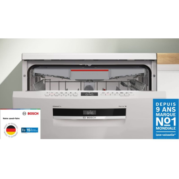 Lave vaisselle 60 cm BOSCH SMS6ZCW12F, Série 8, Séchage Zeolith