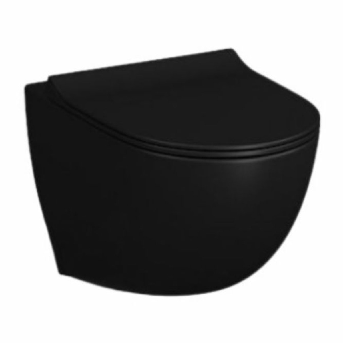 Pack WC Bati-support Geberit Duofix + WC sans bride Vitra SENTO noir mat + Abattant frein de chute + Plaque noire mat