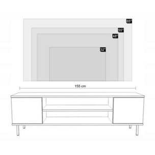 Mobile TV Focus 155 cm in cashmere con gambe nere