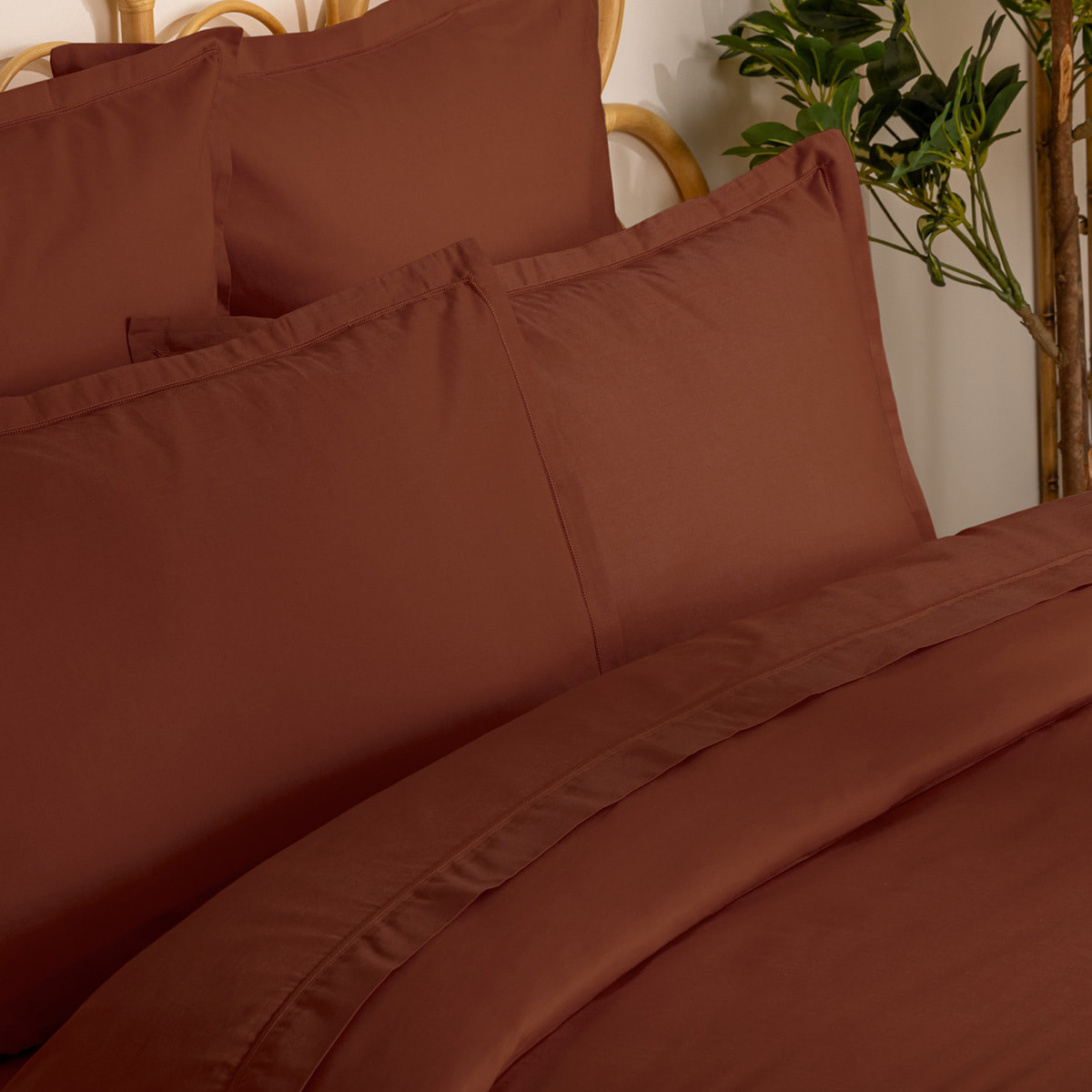 Housse de couette "Carina" coton 240x220cm rose terracotta