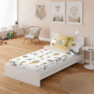 Cool Kids - Saco Nórdico Estampado - Infantil - Con cremallera - Incluye 1 Funda de Almohada - 100% Algodón - Serengeti