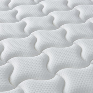 Ensemble sommier cadre métallique & Matelas | Mémoire de forme avec surmatelas intégré | lattes réglables flexibles | Robustesse et confort