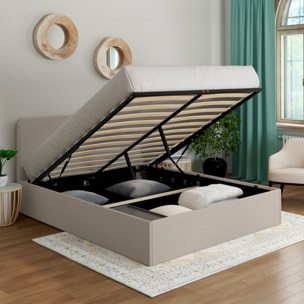 Lit coffre Louise 140x190cm tissu beige