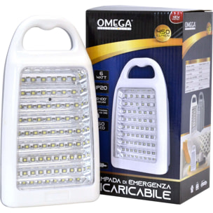 OMEGA Lampada Emergenza 60 LED 6W 450 Lumen Batteria Litio