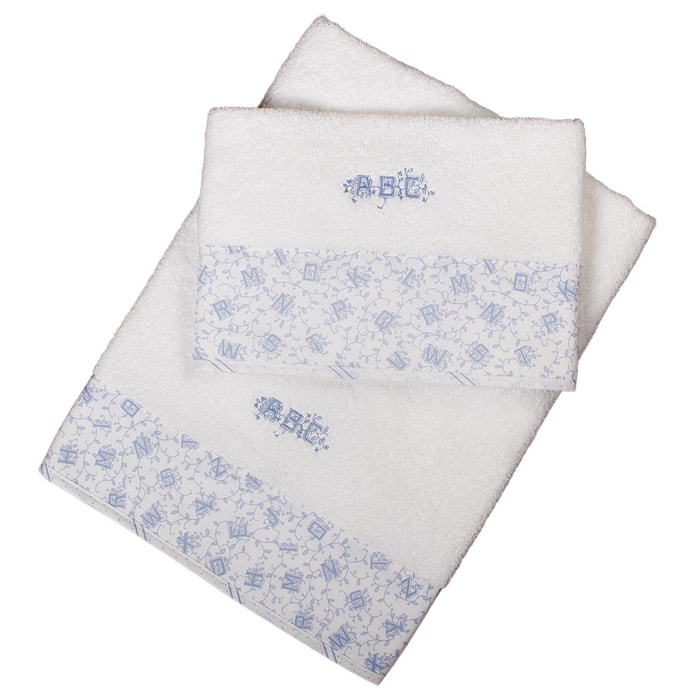 Set 2 pc serviettes éponges 70x140 cm et 50x70 cm