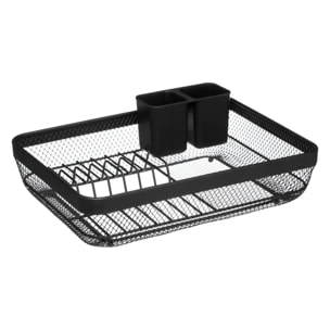 Égouttoir métal avec plateau "Mayaj" noir