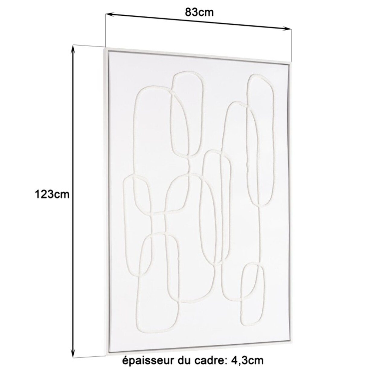 HOMER - Décoration murale 83x123cm lignes abstraites n°2, cadre blanc