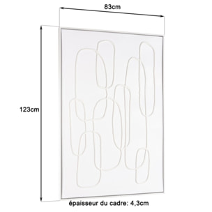 HOMER - Décoration murale 83x123cm lignes abstraites n°2, cadre blanc