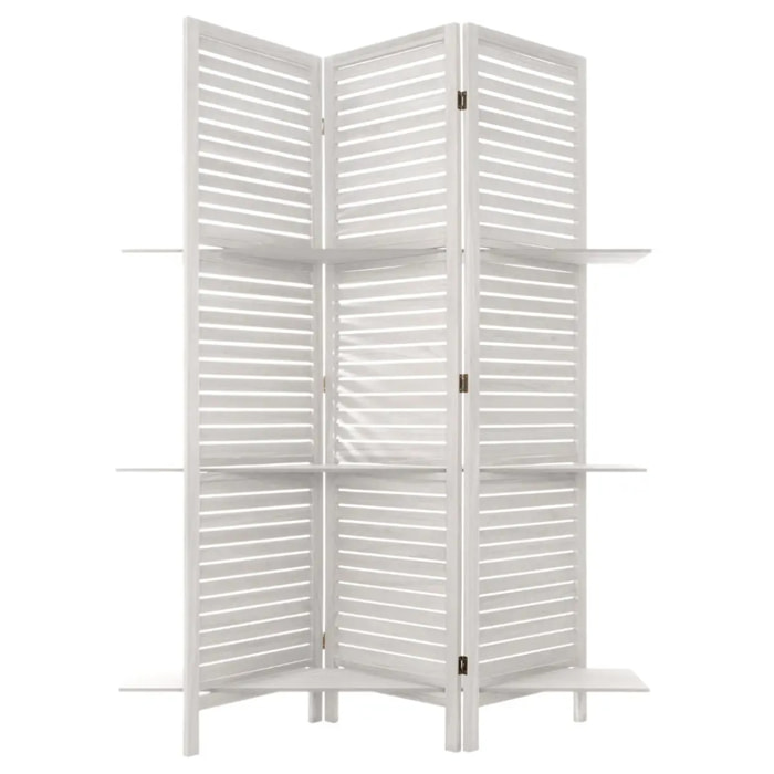 Paravent "Tiam" 3 étagères blanc H170cm