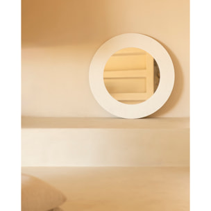 Espejo redondo de microcemento de Ø90cm Alto: 90 Largo: 90 Ancho: 1.8