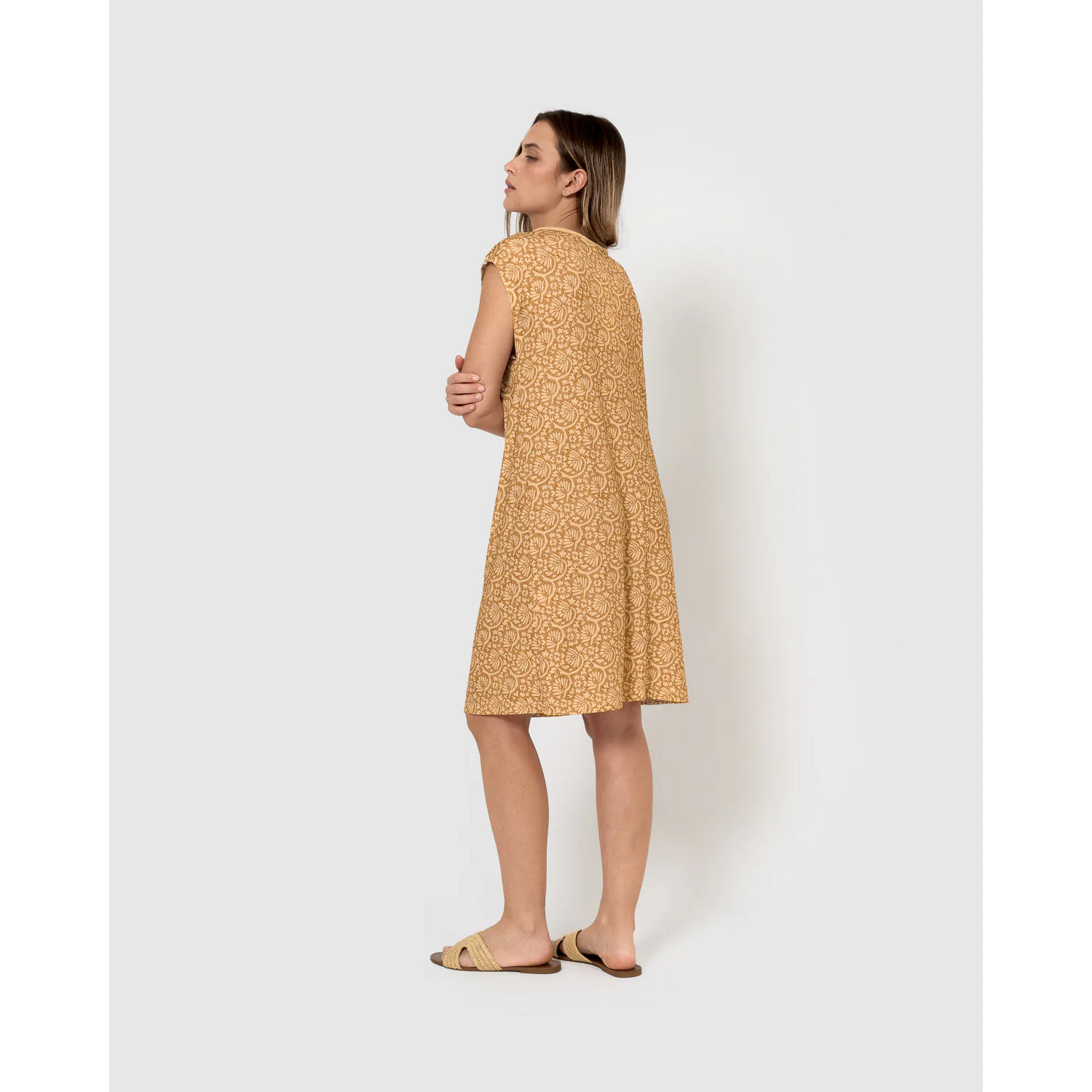 Vestido corto soft diya ocre
