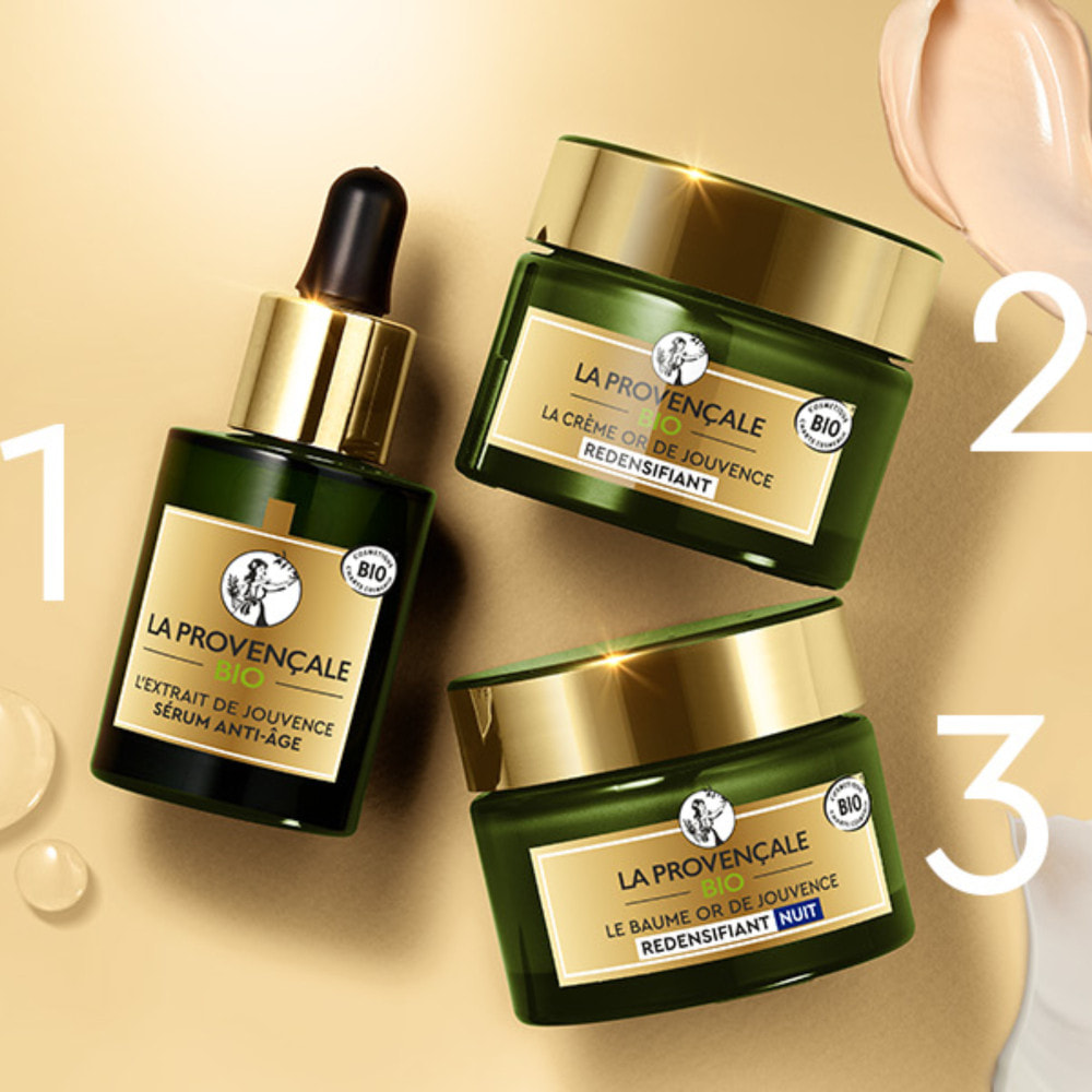La Provençale Bio Bio Or de Jouvence Sérum Anti-âge + Crème Redensifiante + Baume Nuit
