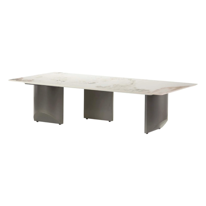 Mesa Centro Marmol Sintético Kasgar 140x70x35 Cm
