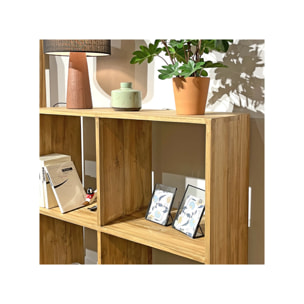 Etagère 4 cases cubes de rangement 92 x 92 cm bois de teck massif - ROMA