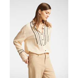 Elena Mirò - Camisa bordada - Beige