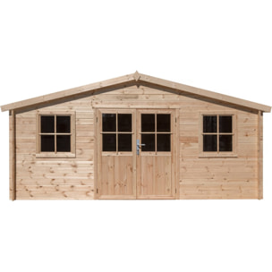 Abri de jardin bois "Alex" - 20.20 m² - 4.80 x 4.00 x 2.39 m - 28 mm