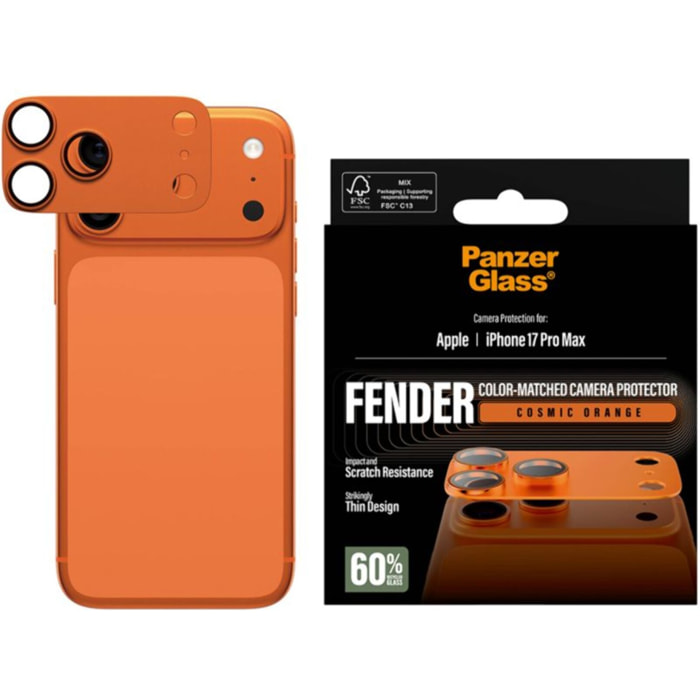 Protège objectif PANZERGLASS iPhone 17 Pro Max protège obj orange