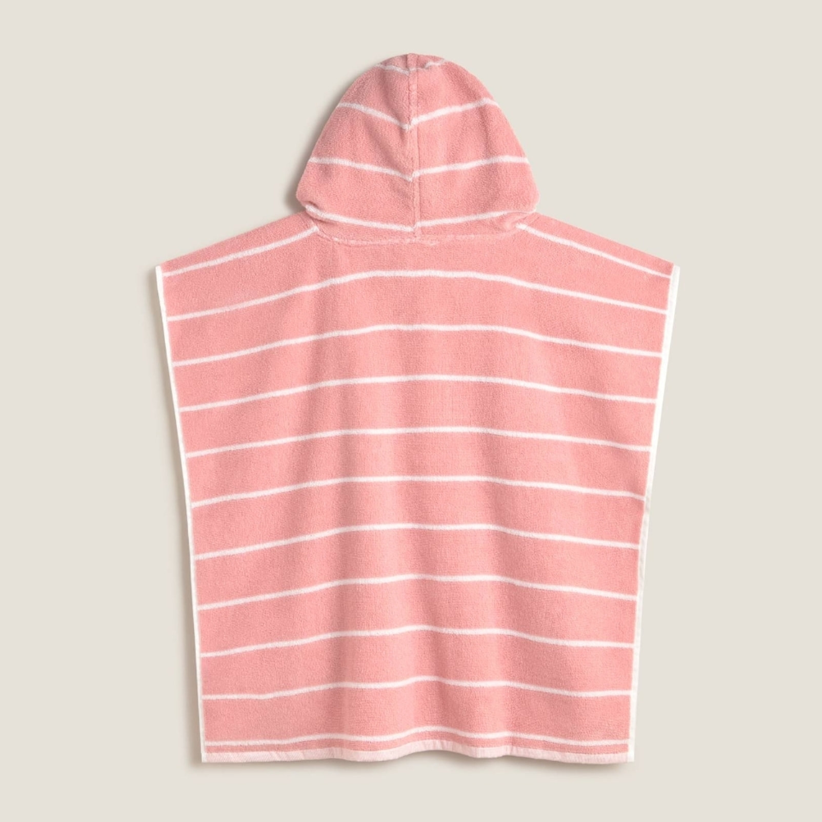 Toalla poncho de algodón 500 g con rayas y flor en jacquard Daisy color rosa 100% Algodón