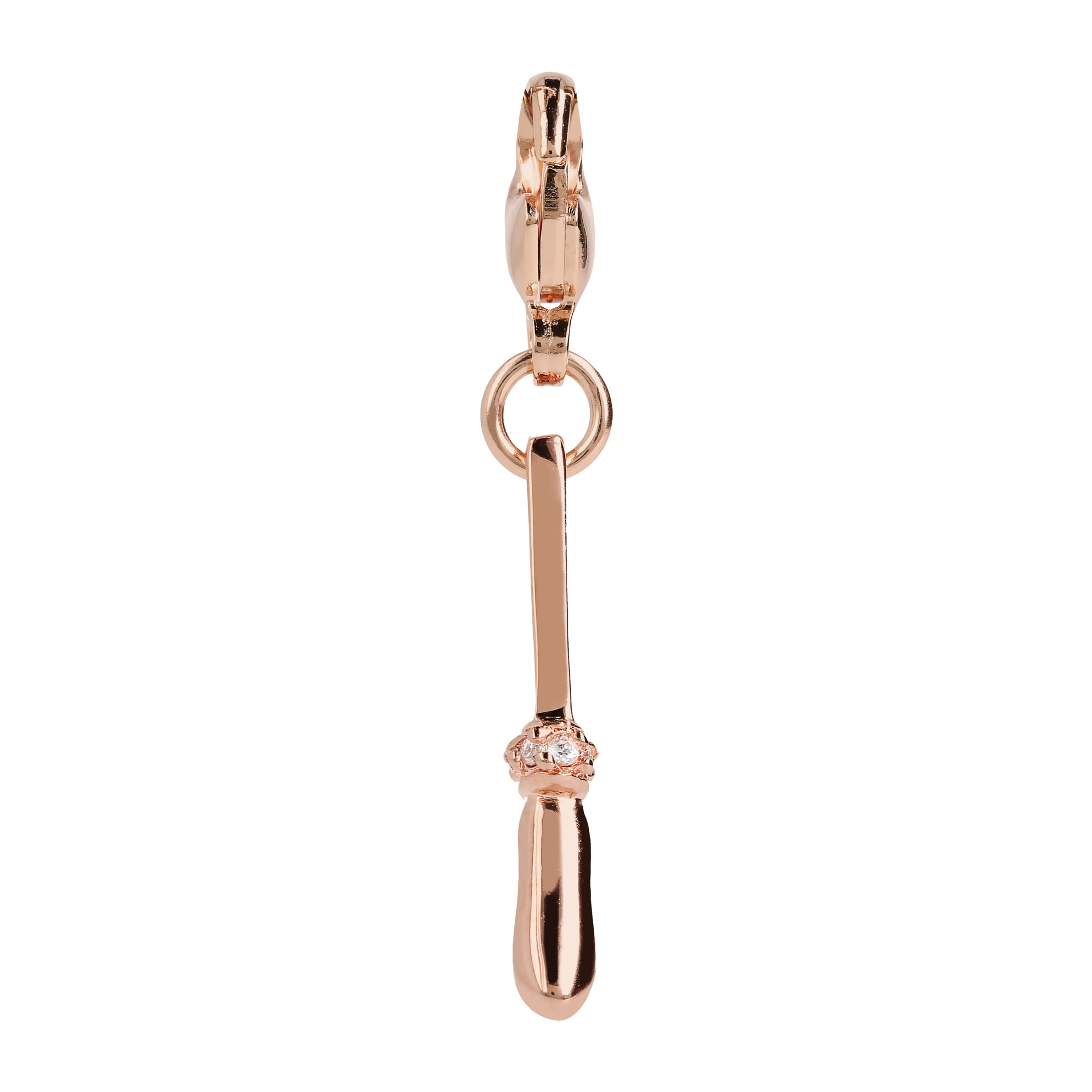 Pendente Accetta placcato Oro Rosa 18Kt con Dettaglio in Pavé di Cubic Zirconia