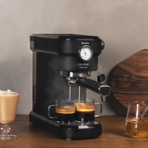 Cafelizzia 790 Black Pro - Cafetera para Espressos y Cappuccino con Manometro, 1