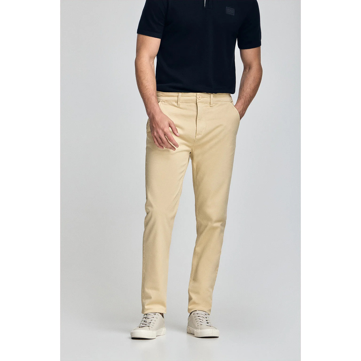 Pantaloni chino slim Moore avorio