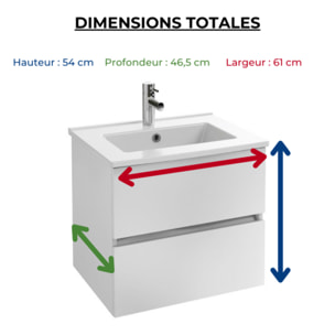 Meuble vasque Tolbiac blanc + miroir led