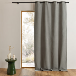 Rideau 100% occultant thermique phonique chiné MIDNIGHT - Gris anthracite