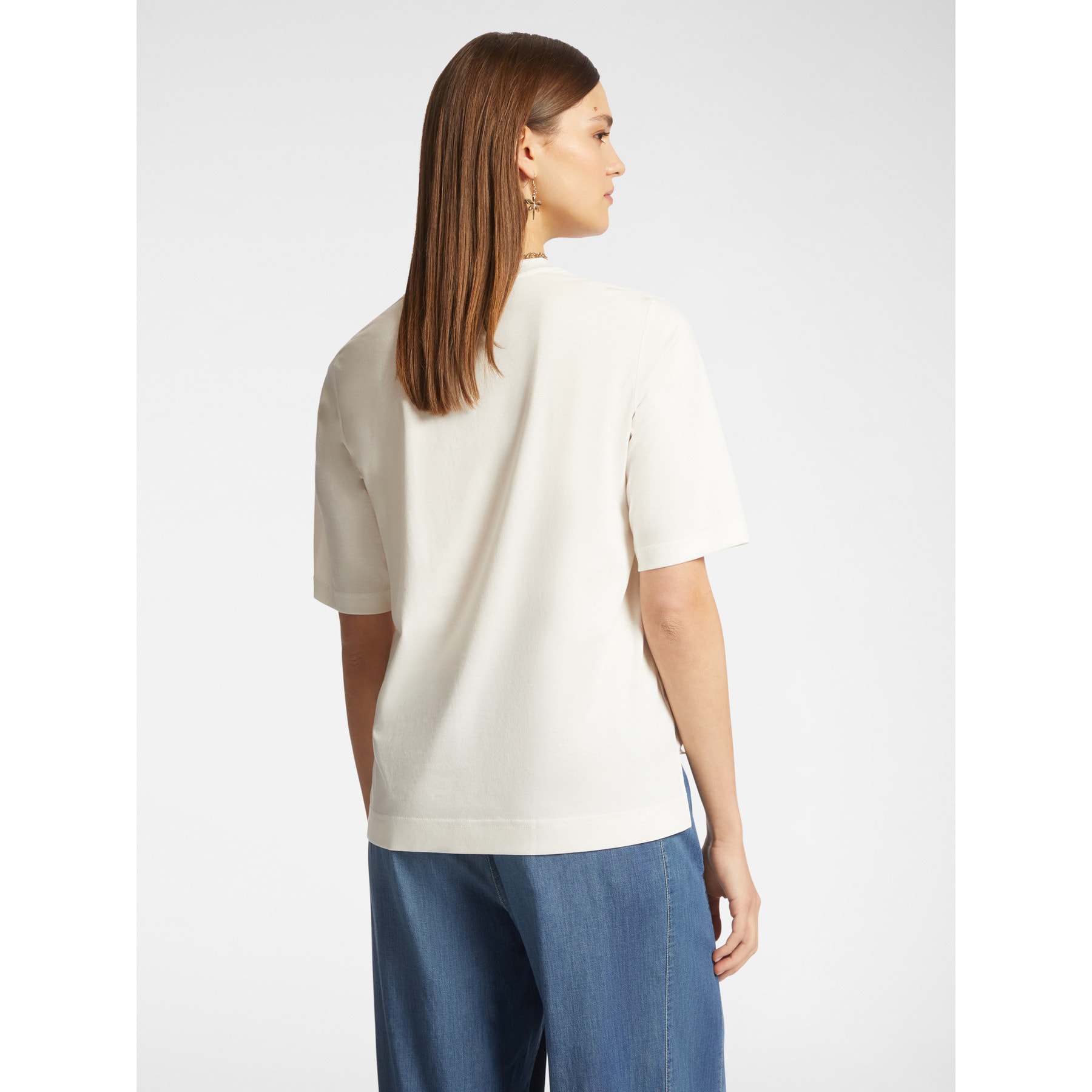 Elena Mirò - Camiseta con pequeña libélula de strass - Blanco