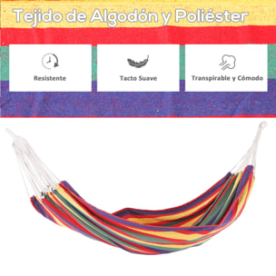 Hamaca para Colgar de Algodón 2,1x1,5m Multicolor Morado