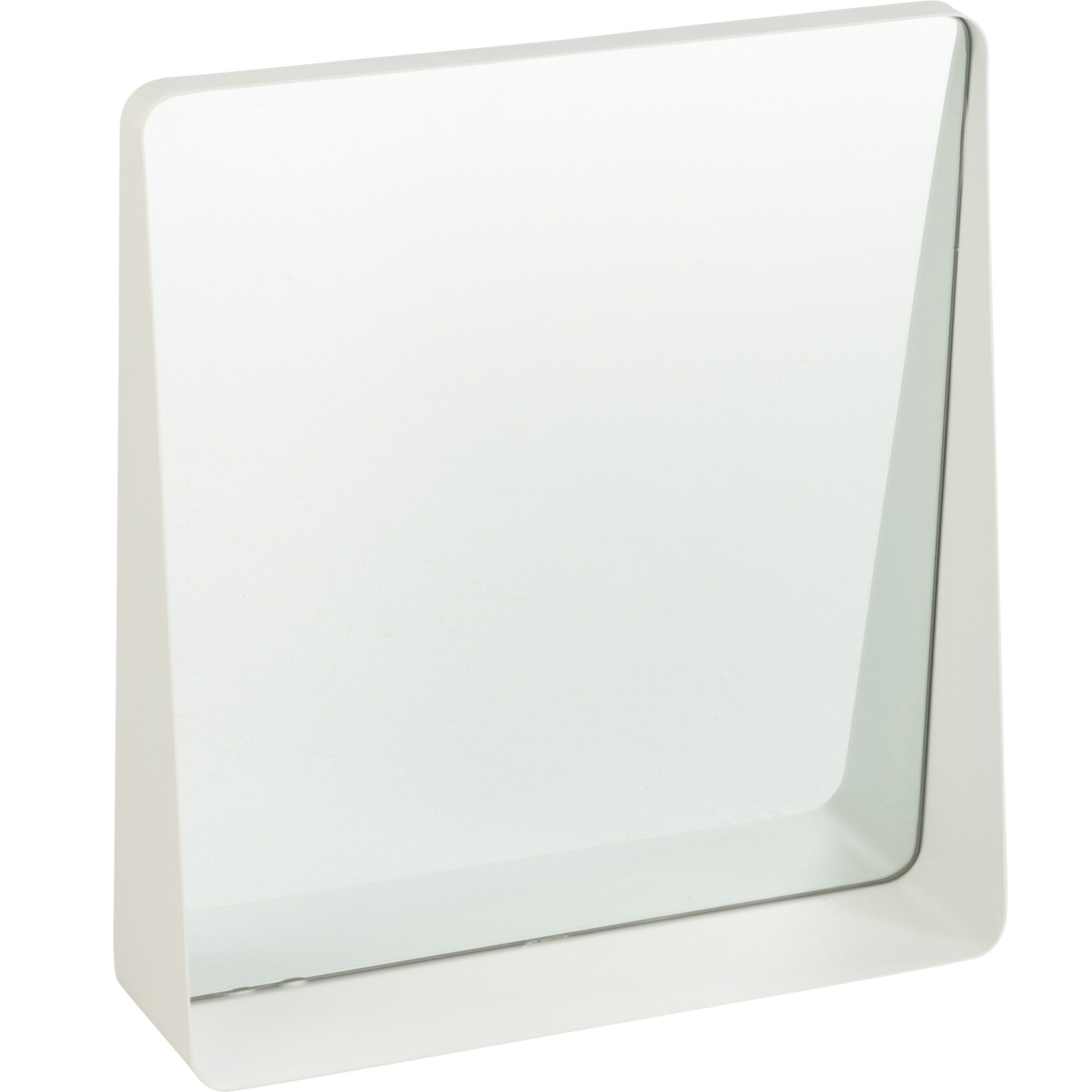 J-Line miroir Carré - métal/verre - blanc - 38 x 41 cm