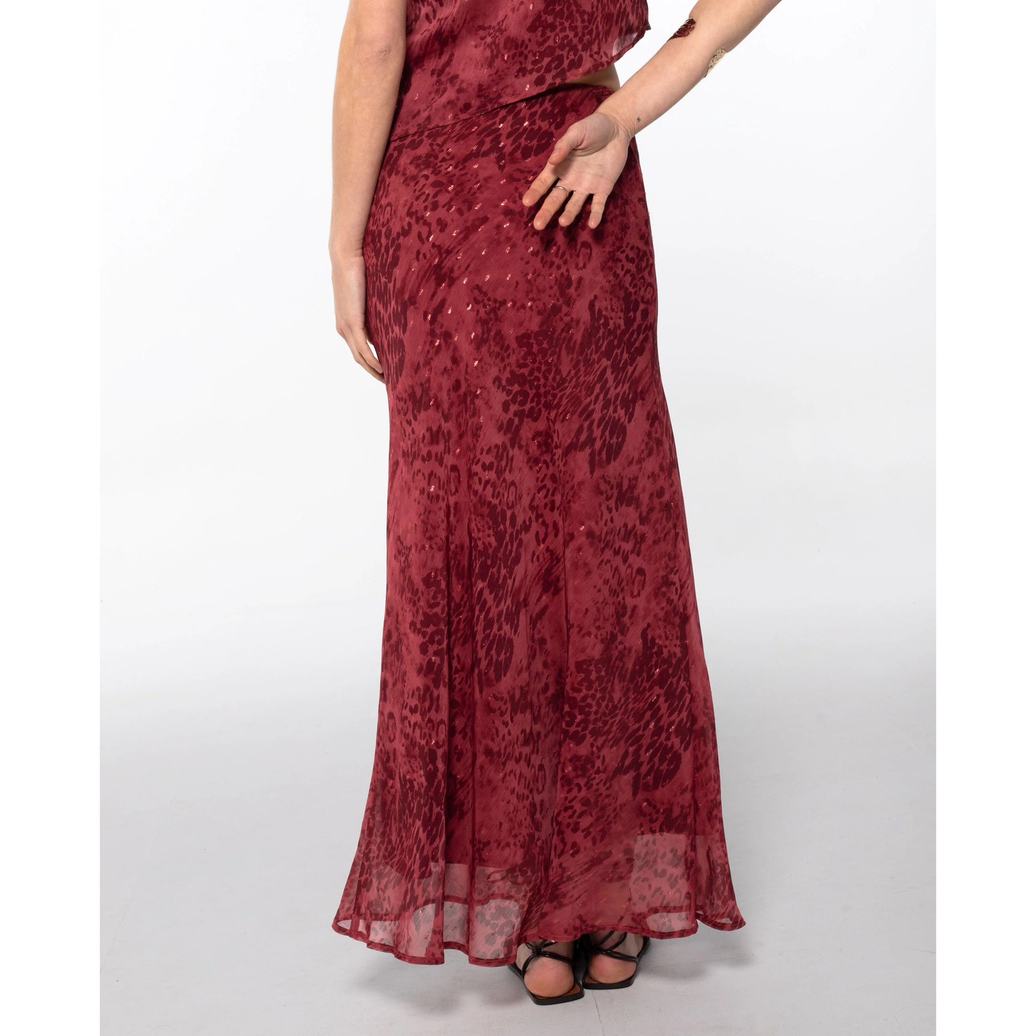 Falda larga estampada