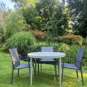 Table de jardin ronde en aluminium vert argile Ø 100 cm STOCKHOLM