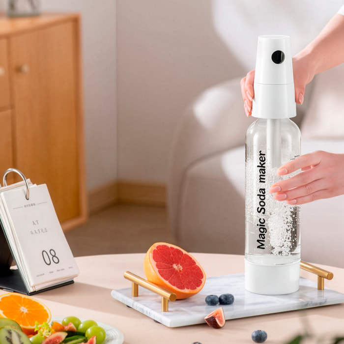 Máquina portátil KT-128A para preparar agua con gas y bebidas carbonatadas en casa. 1L de capacidad.