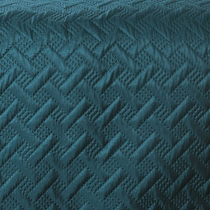 Couverture molletonné surpiquage graphique - Bleu Foncé