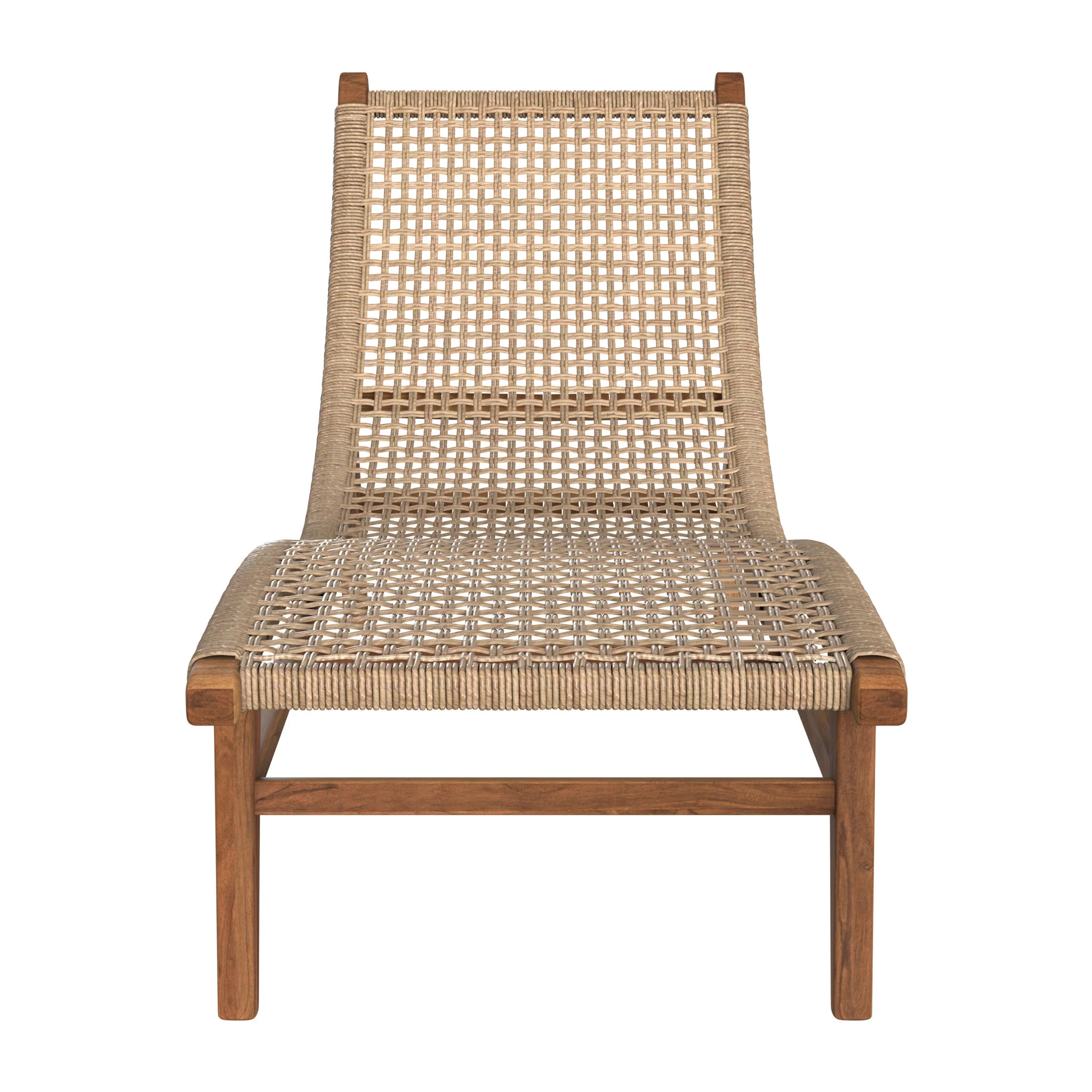 Transat en bois de teck et jacinthe d'eau synthétique - Bruna