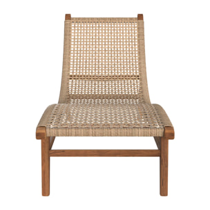 Transat en bois de teck et jacinthe d'eau synthétique - Bruna