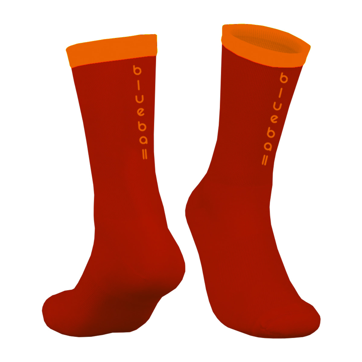 Calcetines de compresión unisex BLUEBALL Peloton - Rojo con línea naranja